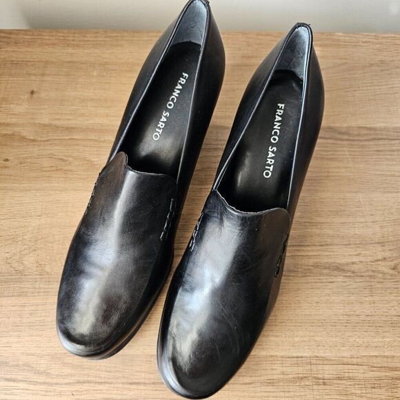 NEVER WORN FRANCO SARTO NOLAN BLACK GENUINE LEATHER PUMP SIZE 10 WOMENS - Picture 6 of 16